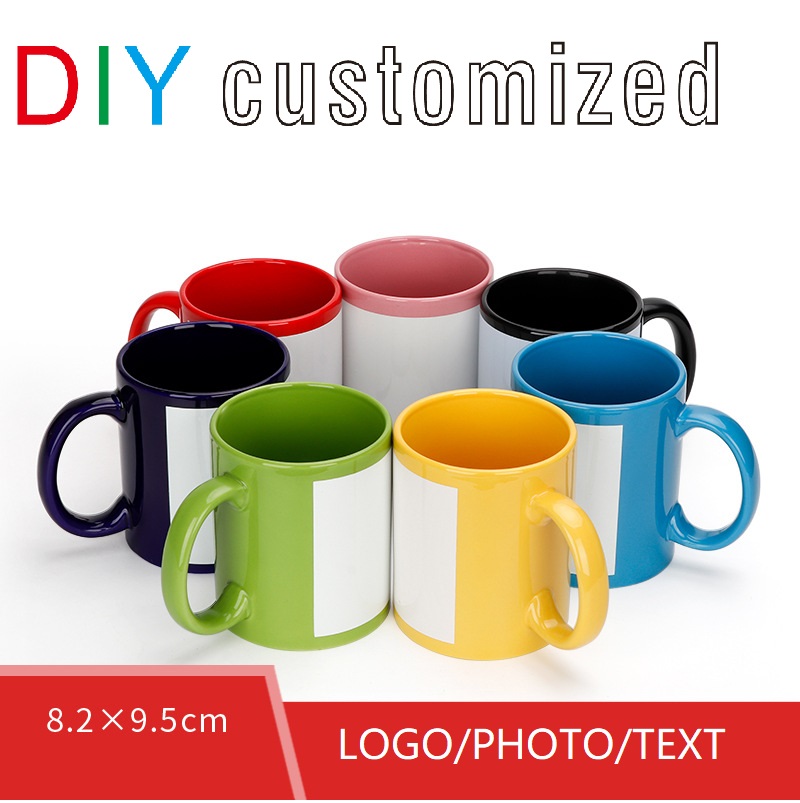 Black Cup DIY LOGO Ceramic 350 - Sublimation Mug White ulasan dan harga