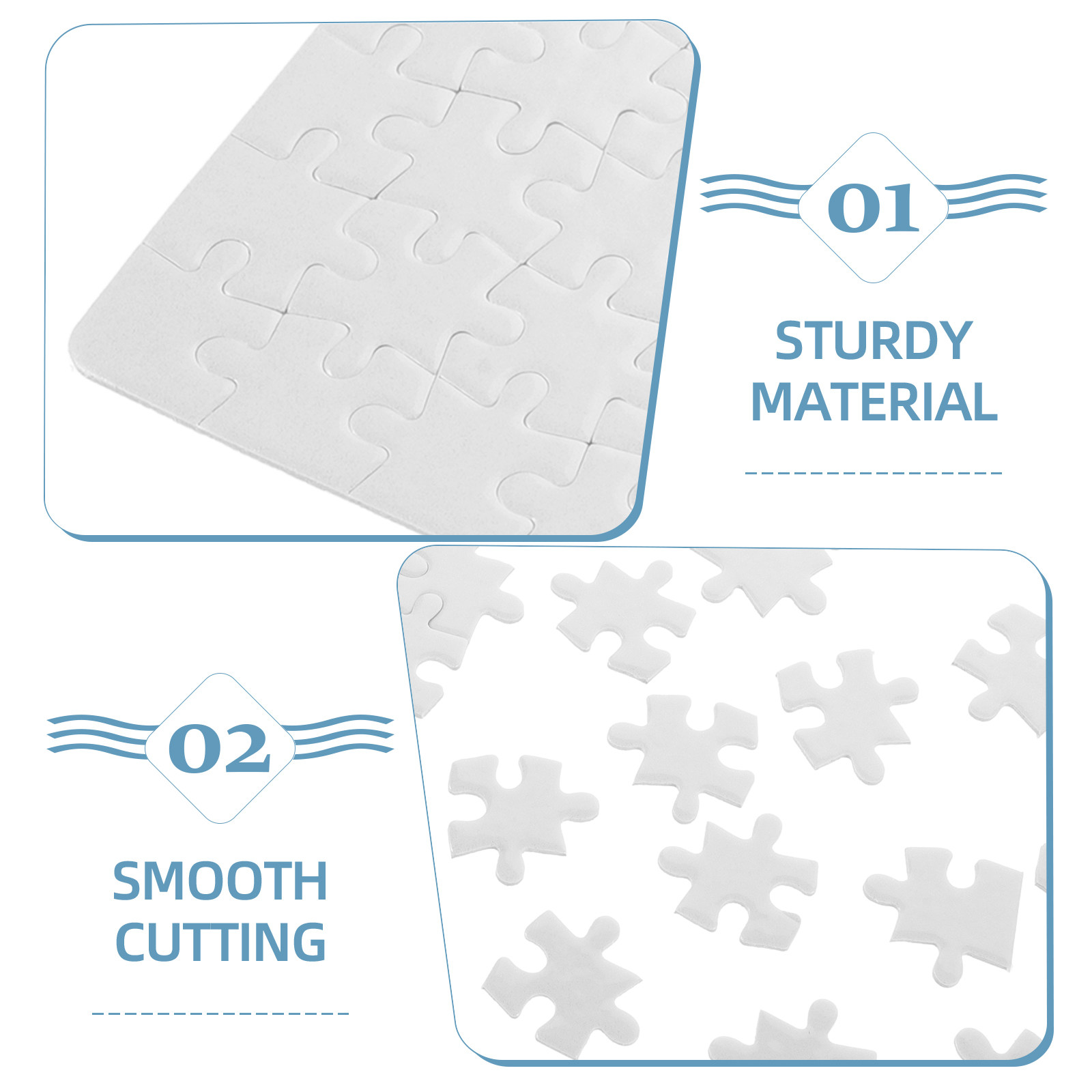 4Sheets Blank Puzzle Pieces fo - Puzzle Blank White ulasan dan harga